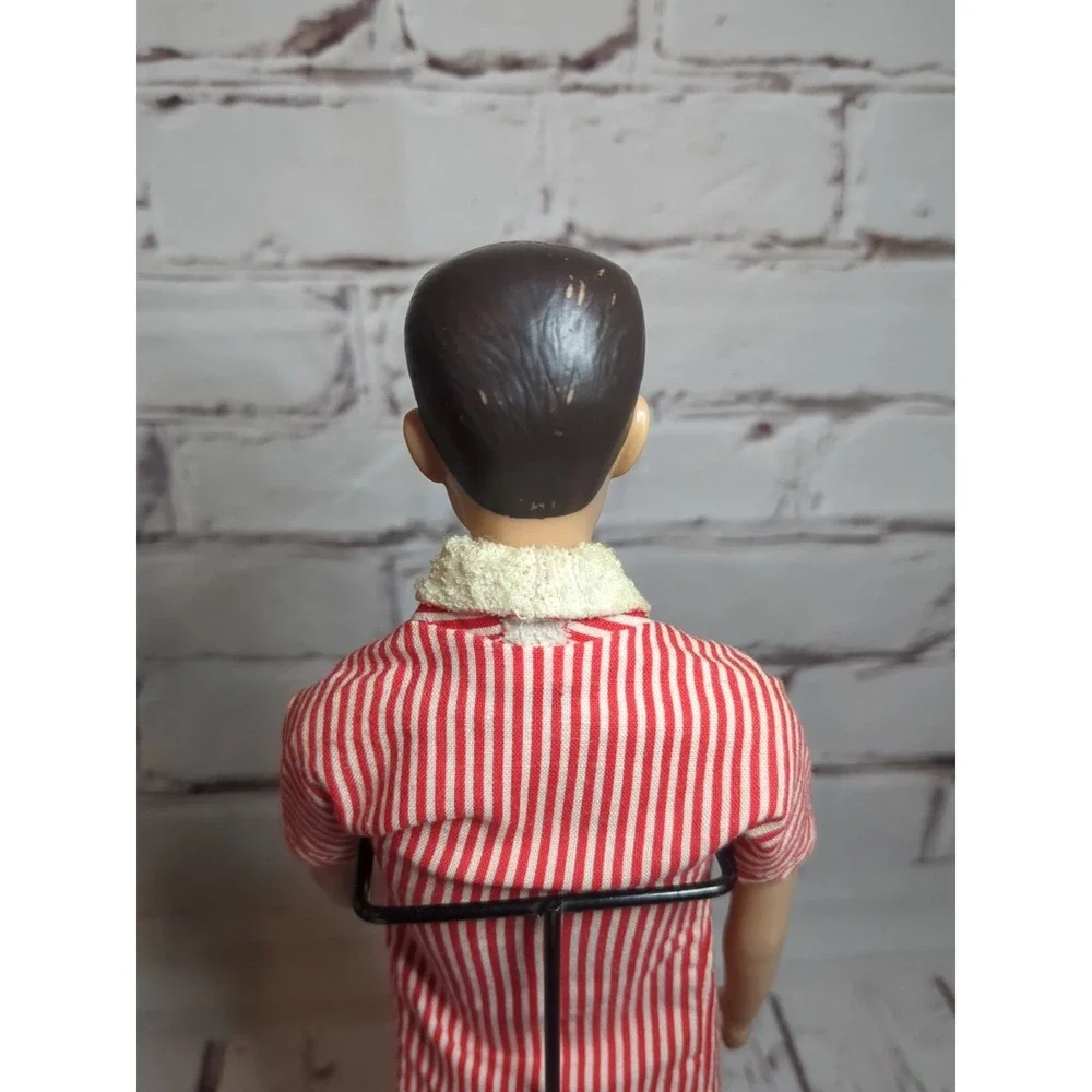 Vintage Brunette Straight Leg Ken‎ Doll #750 w/Original Outfit, sandals, stand